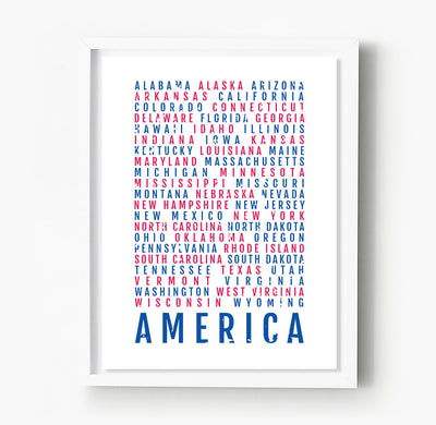 America's 50 States Subway Poster