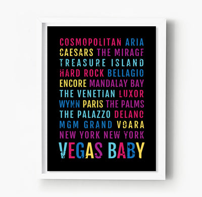 Las Vegas Hotels and Casinos Subway Poster