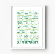 Eat Your Veggies Subway Poster